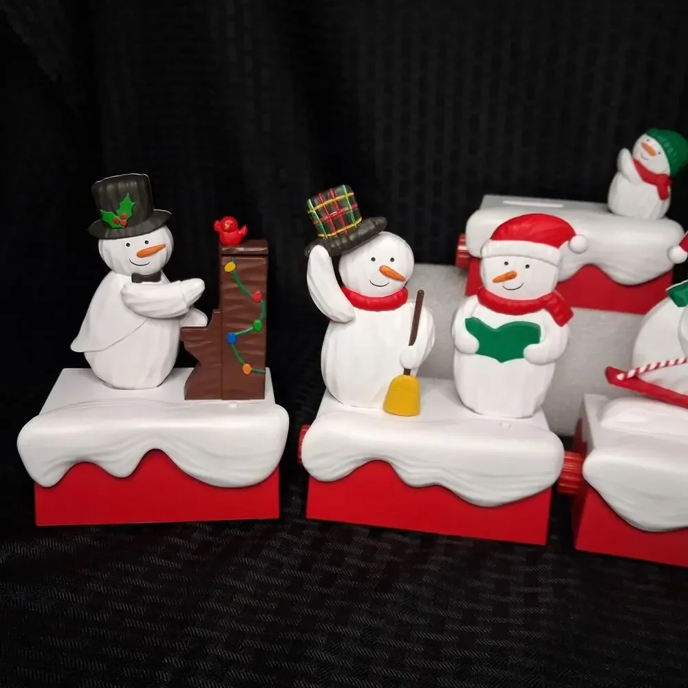 Hallmark 2018 Snow Many Memories Snowman Set of 4 w/Music & Motion Tested *VIDEO